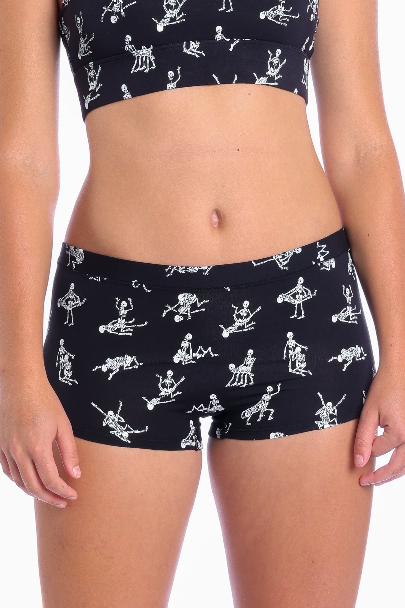 The Bare Back Bones | Glow in the Dark Skeletons Modal Boyshort Underwear - Shinesty
