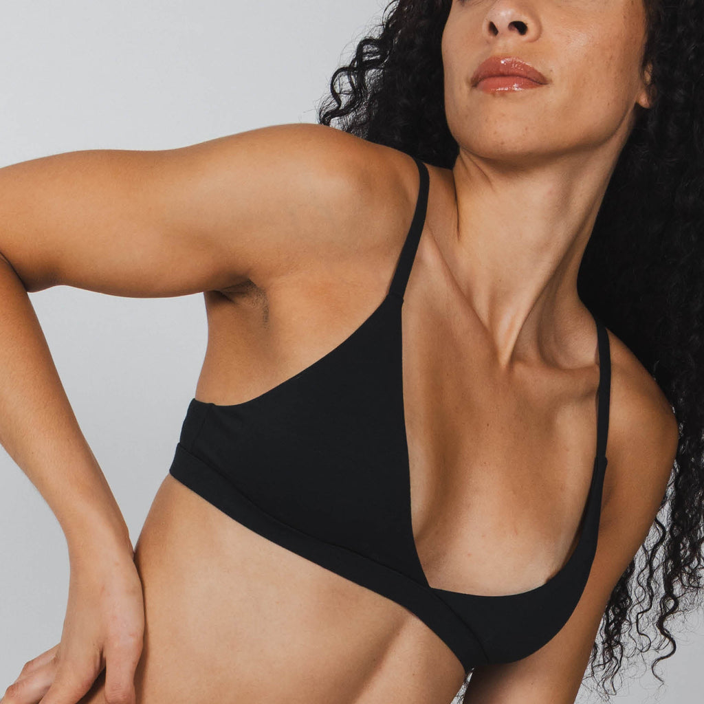 The Threat Level Midnight | Black Boob Hammock™ Triangle Bralette - Shinesty