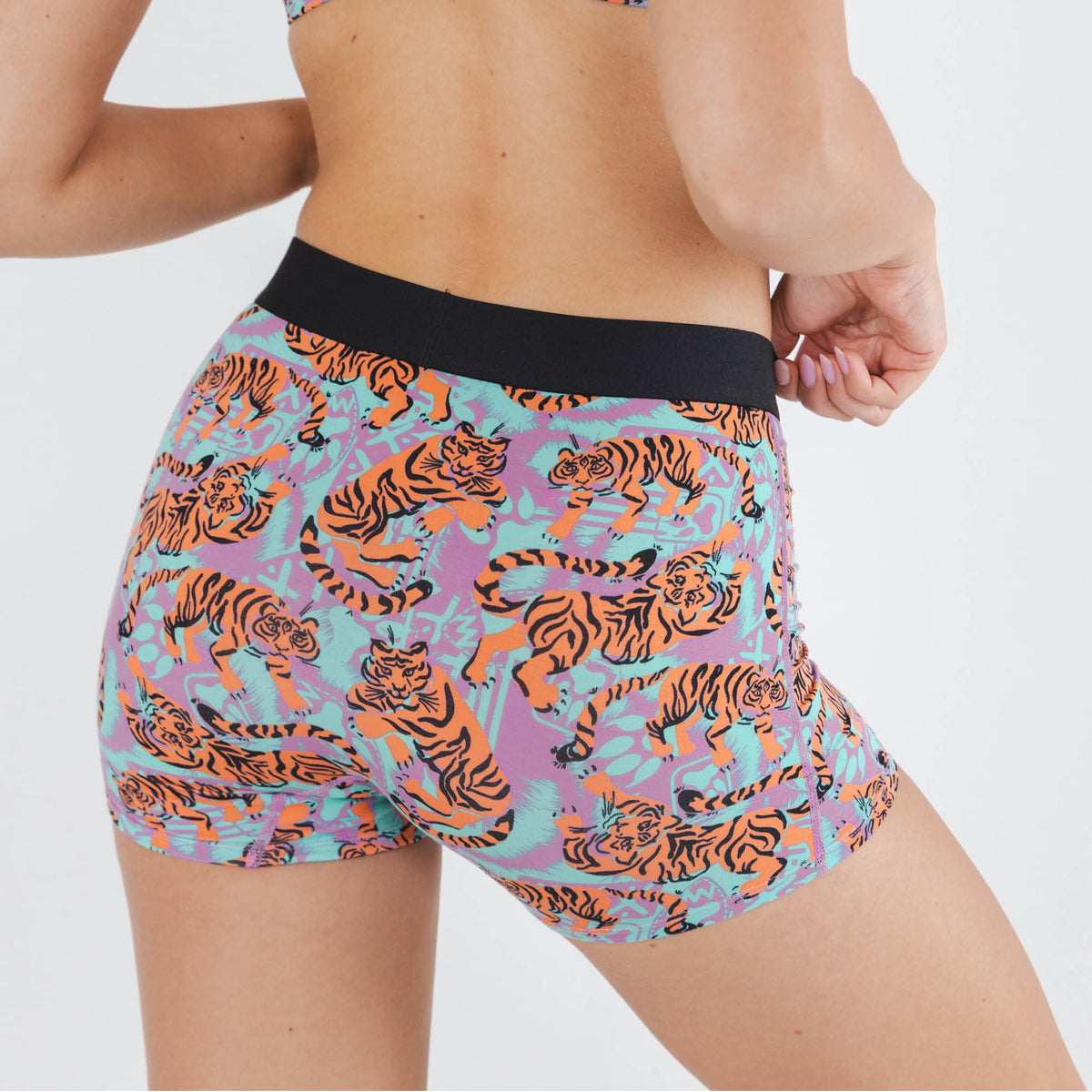 The Go Get 'Em | Abstract Tigers Women’s Boxers - Shinesty