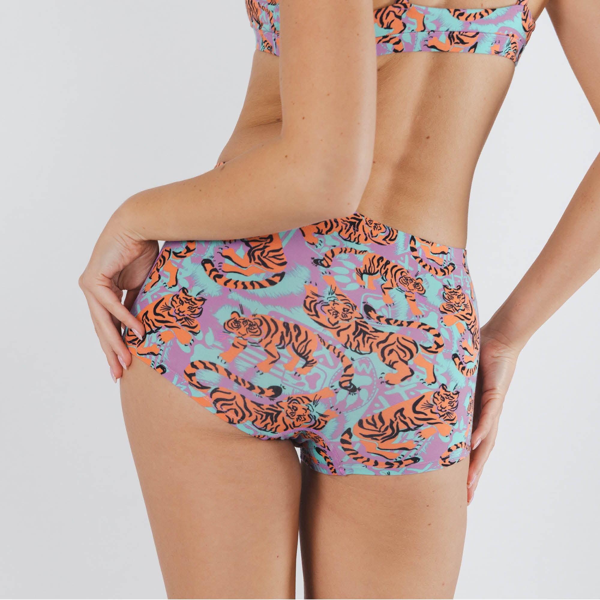 The Go Get 'Em | Abstract Tigers Modal Boyshort Underwear - Shinesty