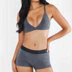 The Basalt | Heather Charcoal Boob Hammock™ Triangle Bralette - Shinesty