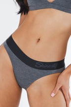 The Basalt | Heather Charcoal Modal Bikini Underwear with Waistband - Shinesty