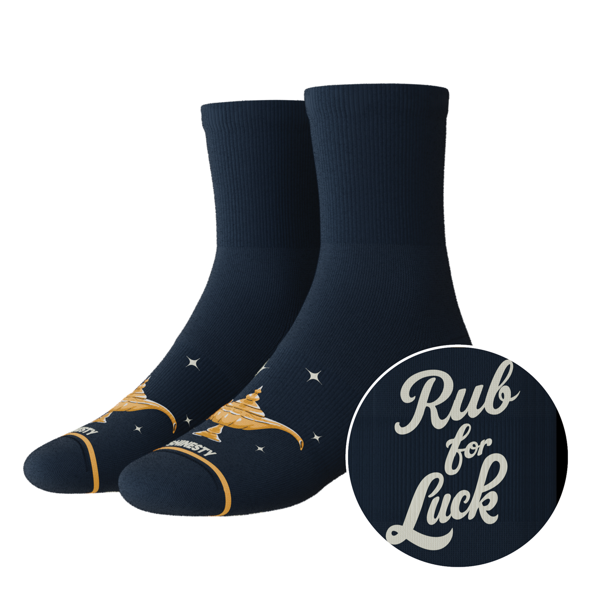 The 3 Wishbone | Dreamy Genie Lamp Heel Hammock™ Quarter Crew Socks - Shinesty