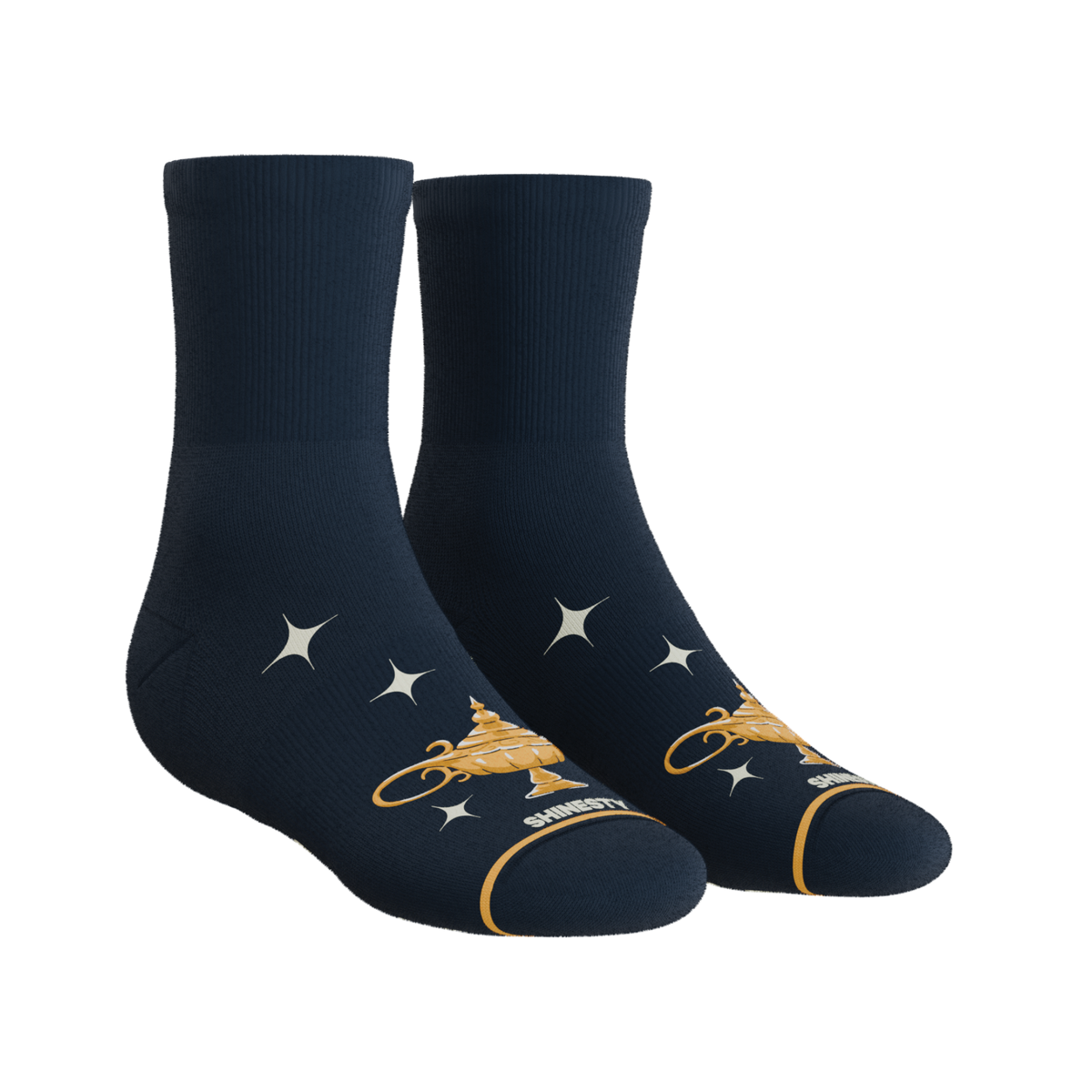 The 3 Wishbone | Dreamy Genie Lamp Heel Hammock™ Quarter Crew Socks - Shinesty
