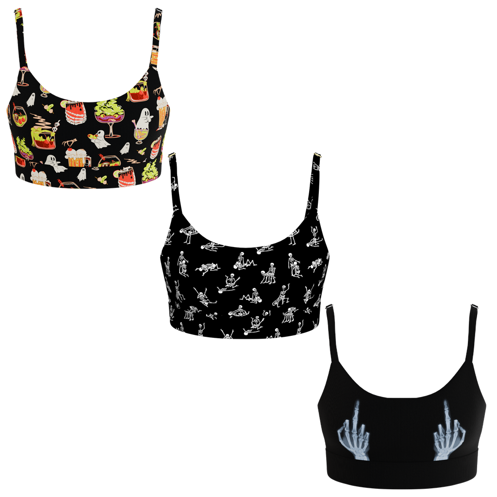 The Haunted Trio | Boob Hammock™ Scoop Bralette 3 Pack - Shinesty