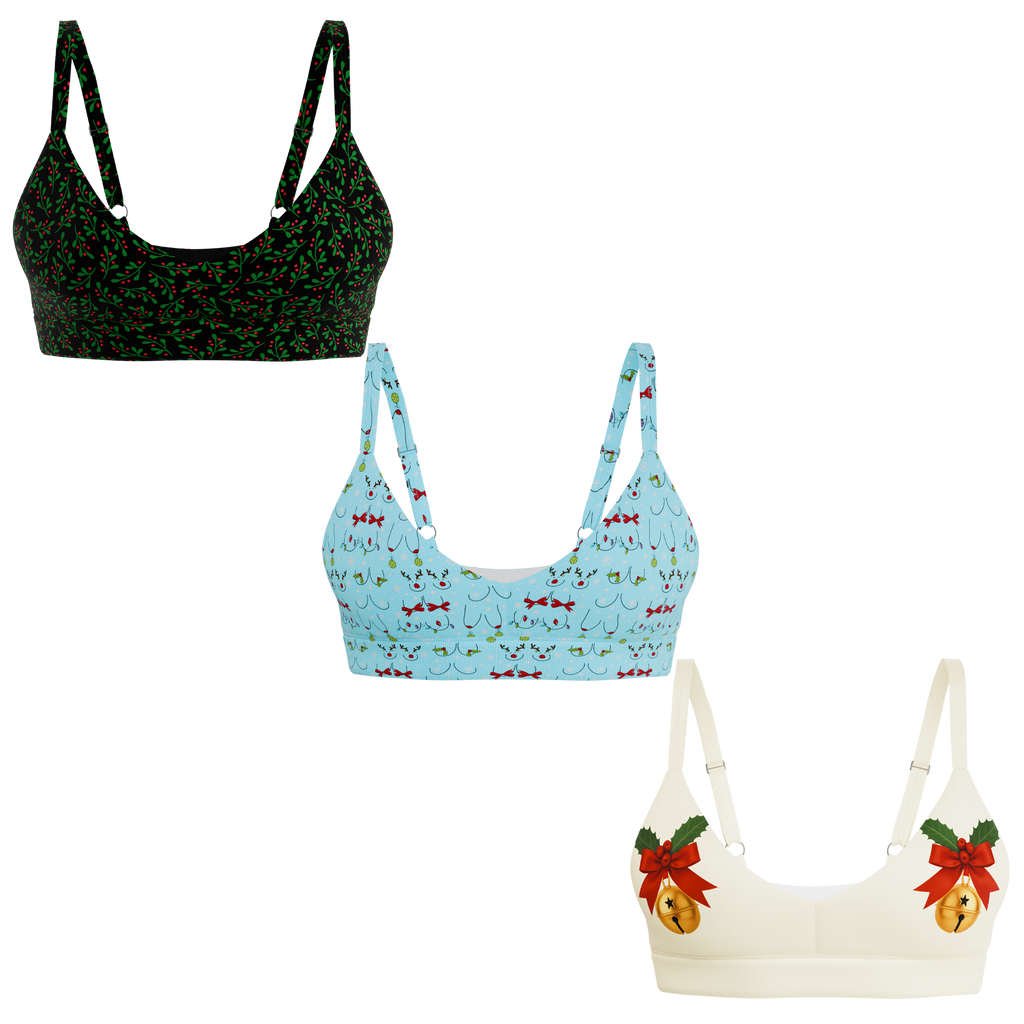 The Xmas Gift | Boob Hammock™ Plunge Bralette 3 Pack - Shinesty