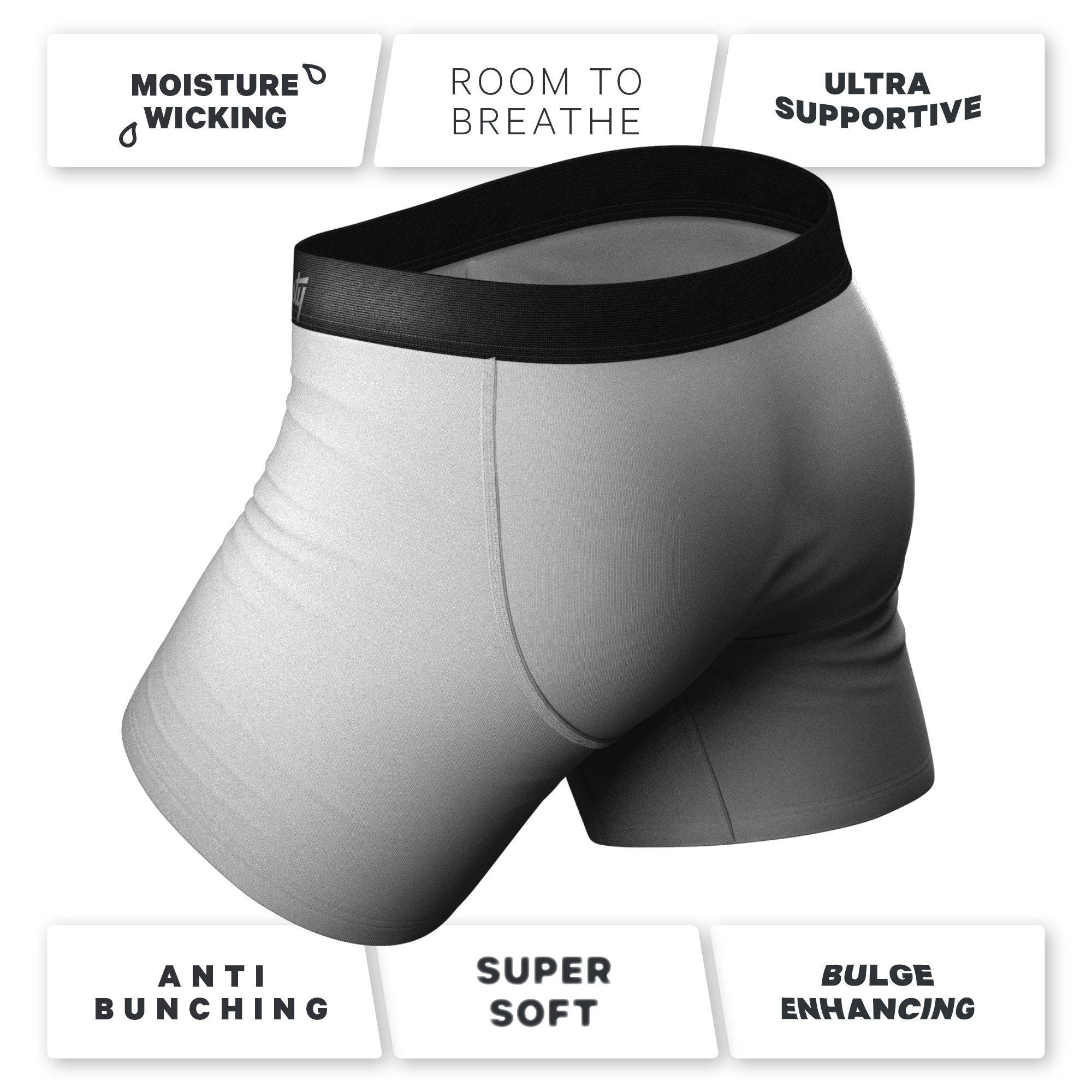 The 50 Shades | Grey Ball Hammock® Pouch Underwear With Fly - Shinesty