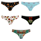The Holiday Club | Women's Thong Underwear 5 Pack - Shinesty
