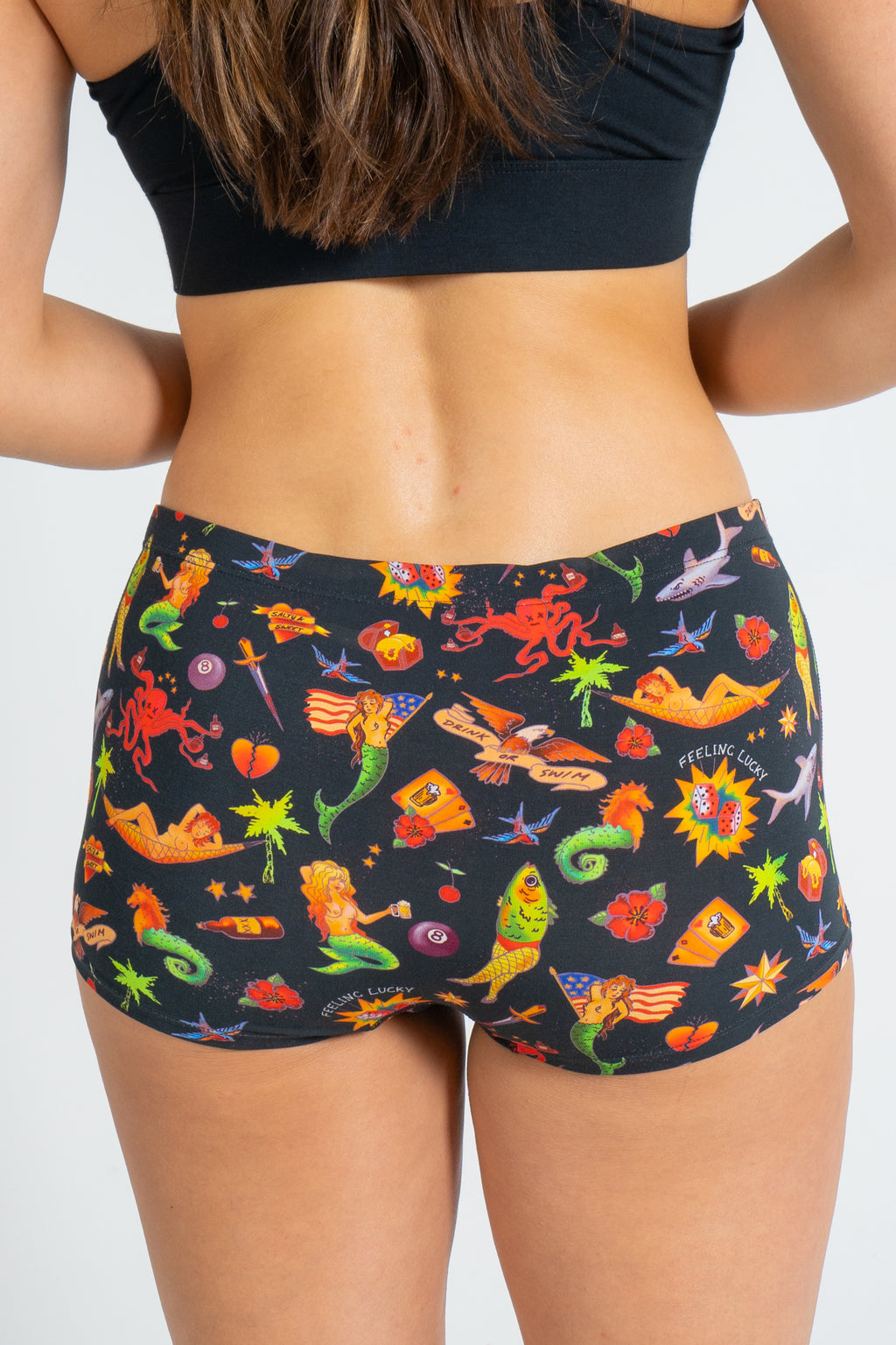 The Tight Ship | Sailor Tattoos Modal Boyshort Underwear - Shinesty