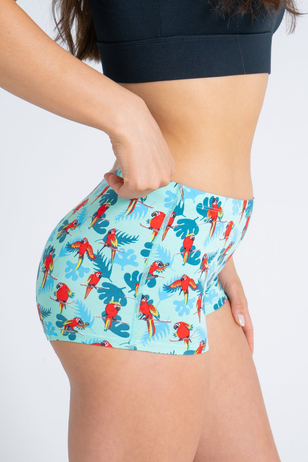 The Squawk Tease | Tropical Parrot Modal Boyshort Underwear - Shinesty