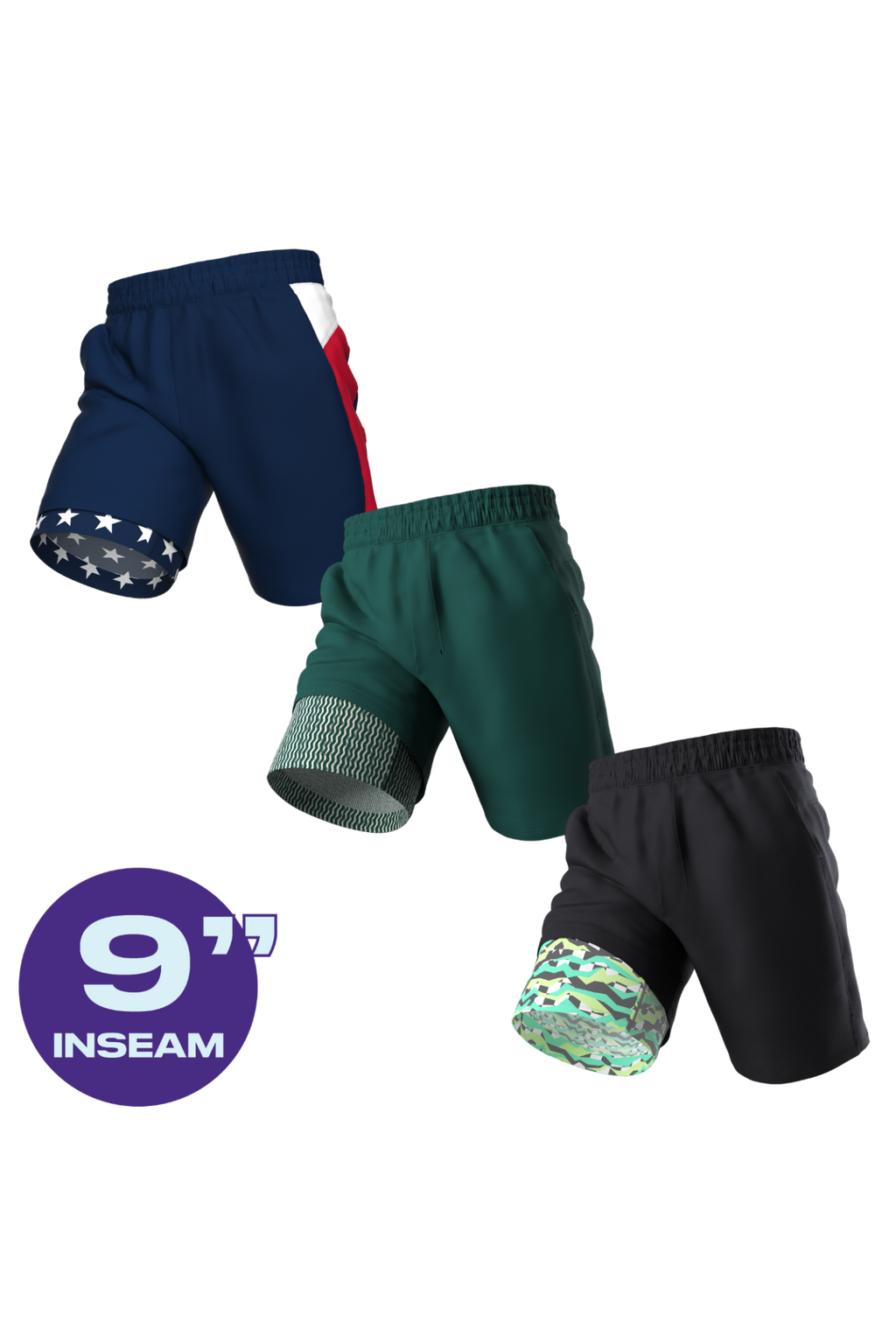 The AMRAP | Ball Hammock® 9 Inch Athletic Shorts 3 Pack - Shinesty