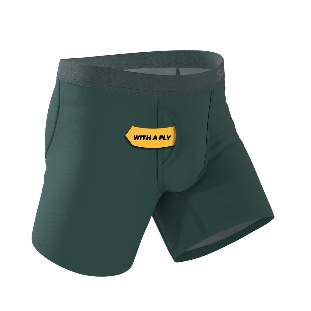 The Alloy | Dark Teal Ball Hammock® Pouch Underwear With Fly - Shinesty
