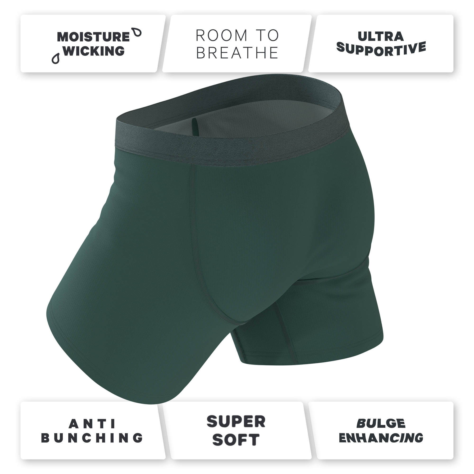 The Alloy | Dark Teal Ball Hammock® Pouch Underwear With Fly - Shinesty