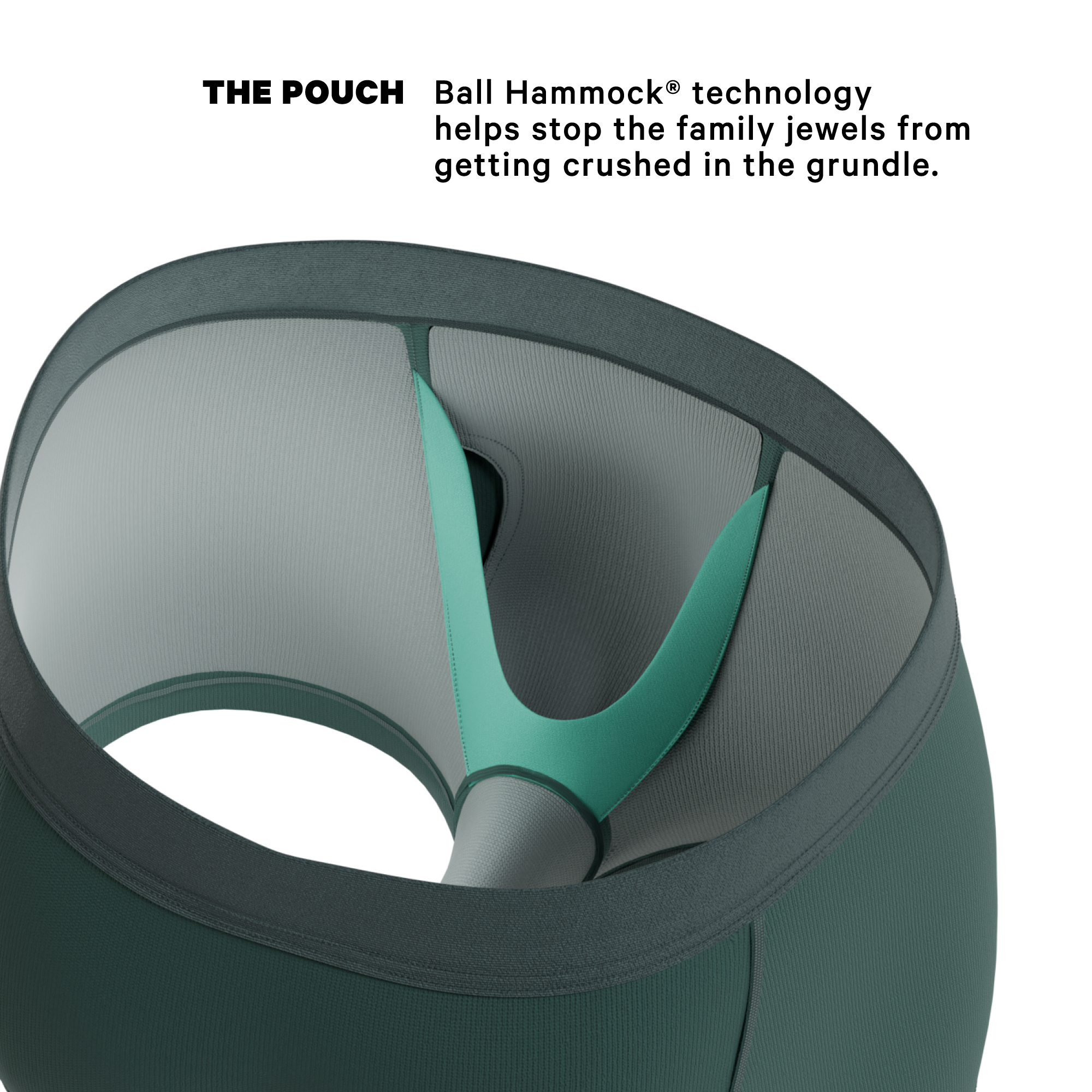 The Alloy | Dark Teal Ball Hammock® Pouch Trunks Underwear - Shinesty
