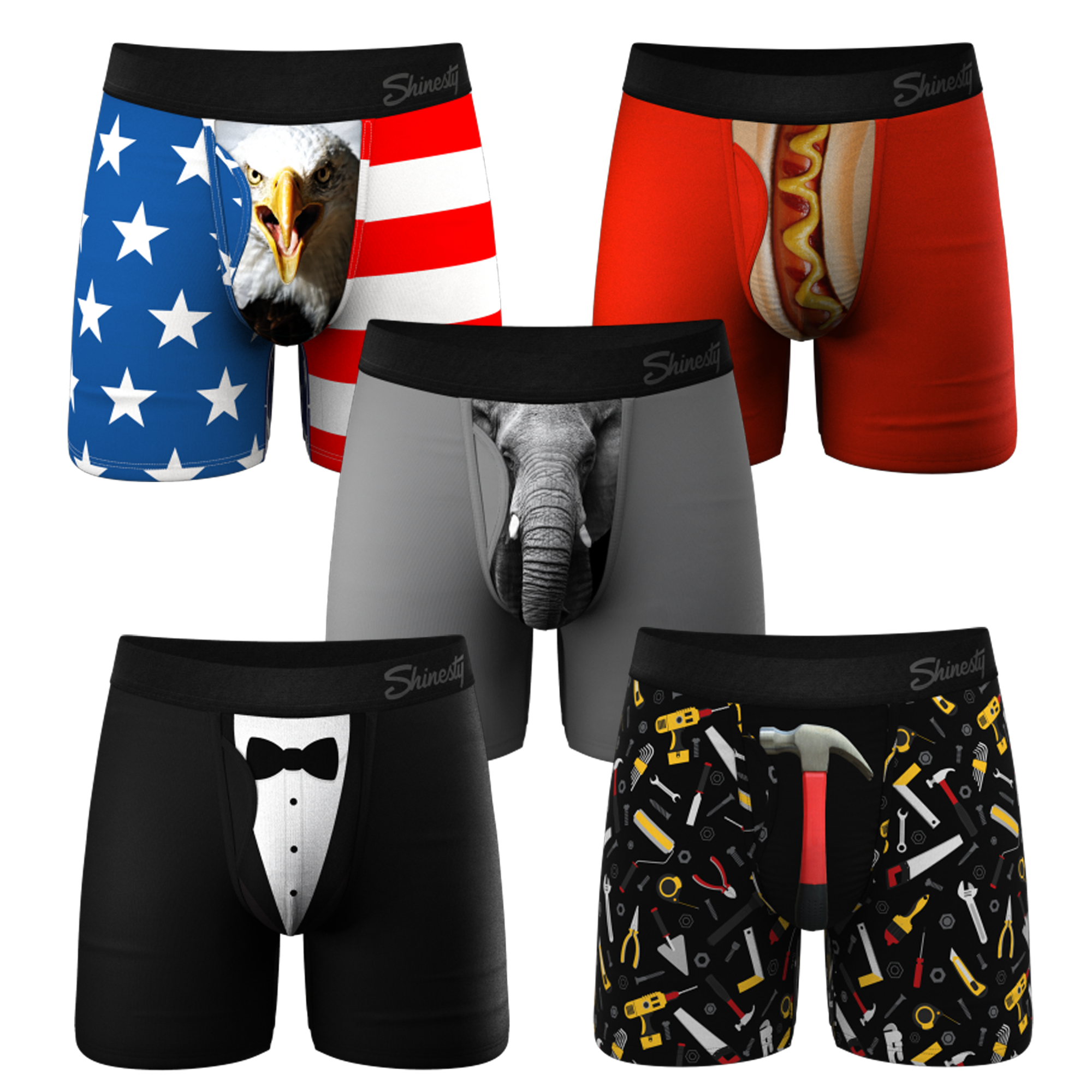 The Apex Crew | Ball Hammock® Pouch Boxer Briefs with Fly 5 Pack - Shinesty