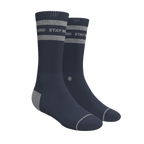The Arctic | Navy and Grey Heel Hammock™ Crew Socks - Shinesty