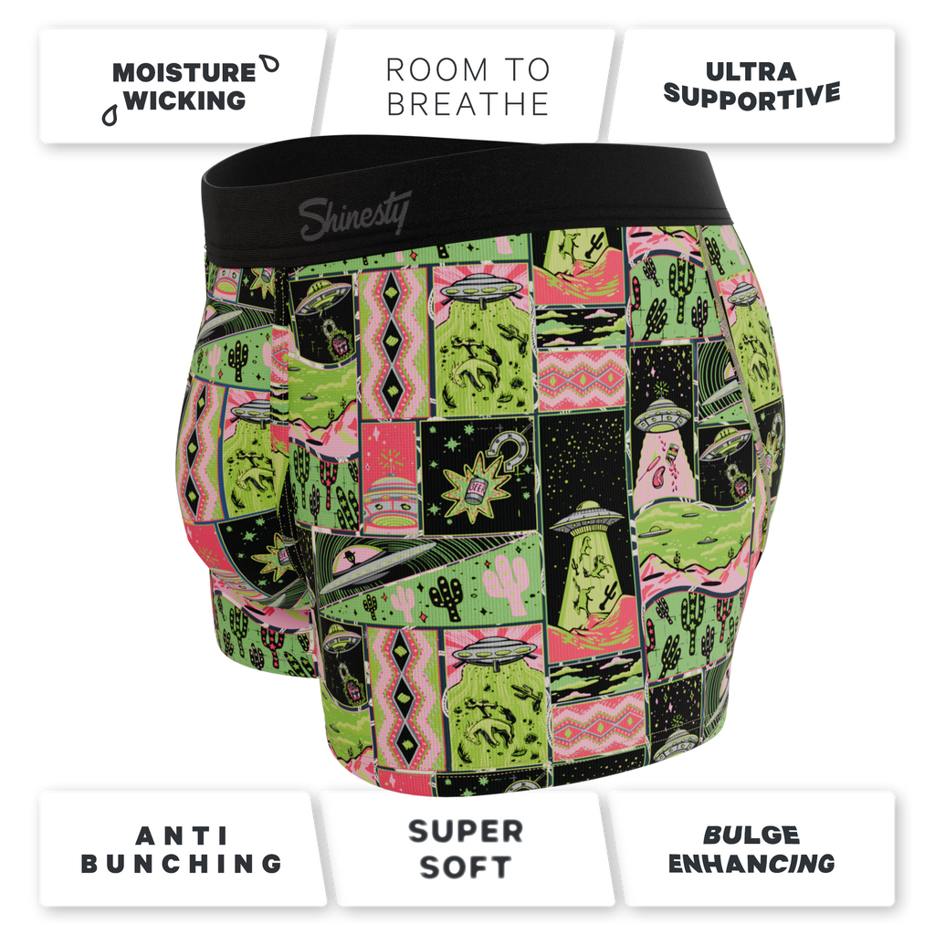 The Area 51 | Retro-Futuristic Alien Ball Hammock® Pouch Trunks Underwear - Shinesty