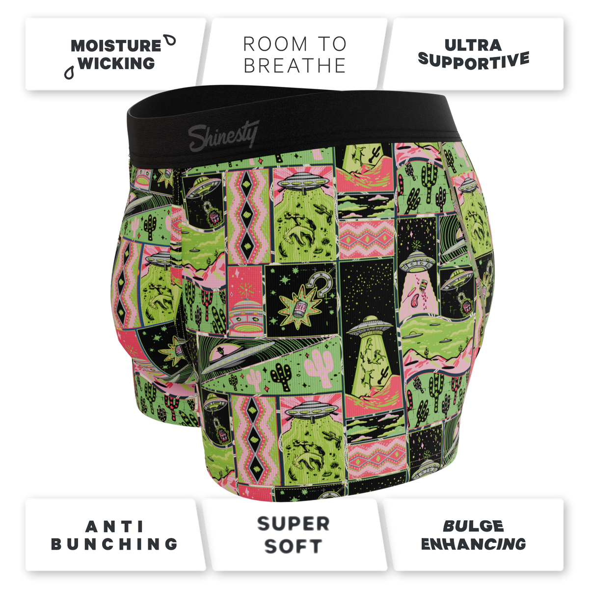 The Area 51 | Retro-Futuristic Alien Ball Hammock® Pouch Trunks Underwear - Shinesty