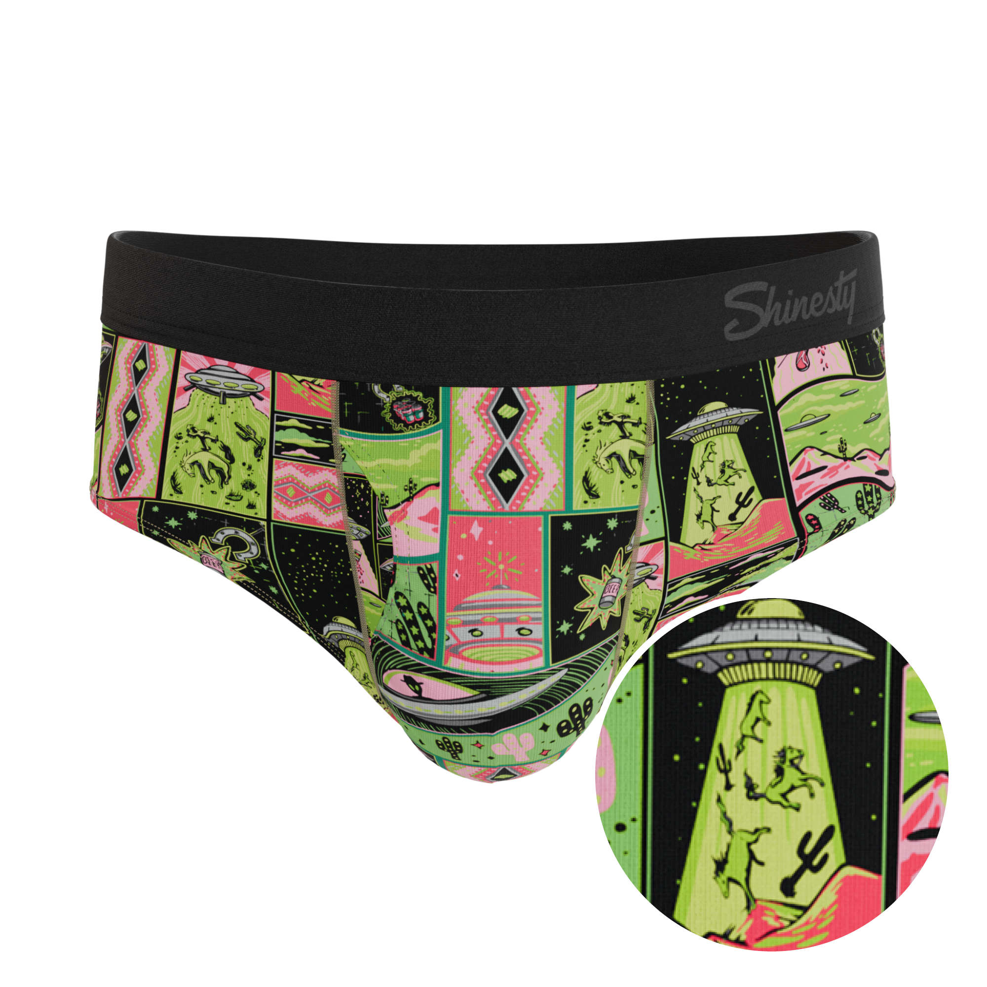 The Area 51 | Retro-Futuristic Alien Ball Hammock® Pouch Underwear Briefs - Shinesty