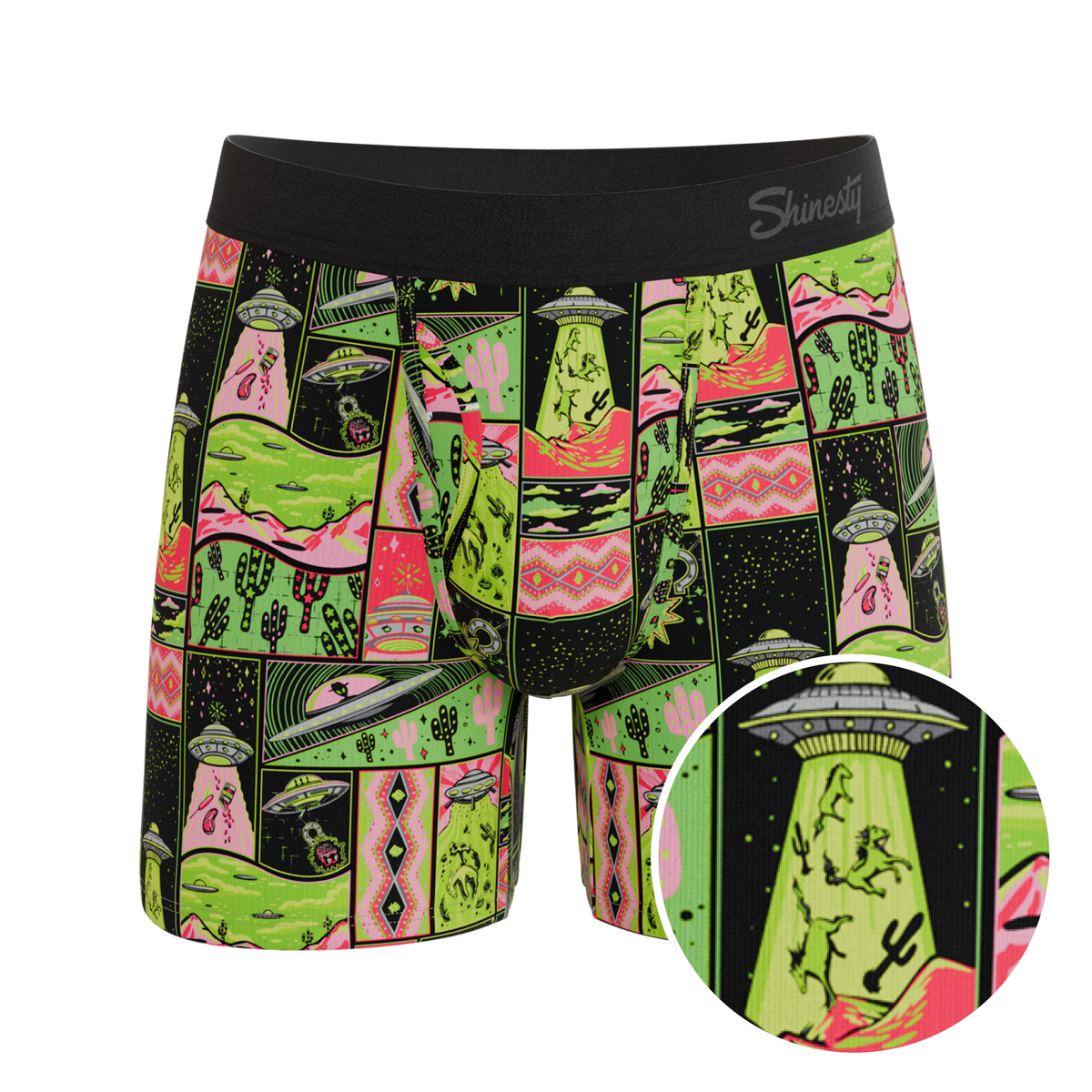 The Area 51 | Retro-Futuristic Alien Ball Hammock® Pouch Underwear With Fly - Shinesty