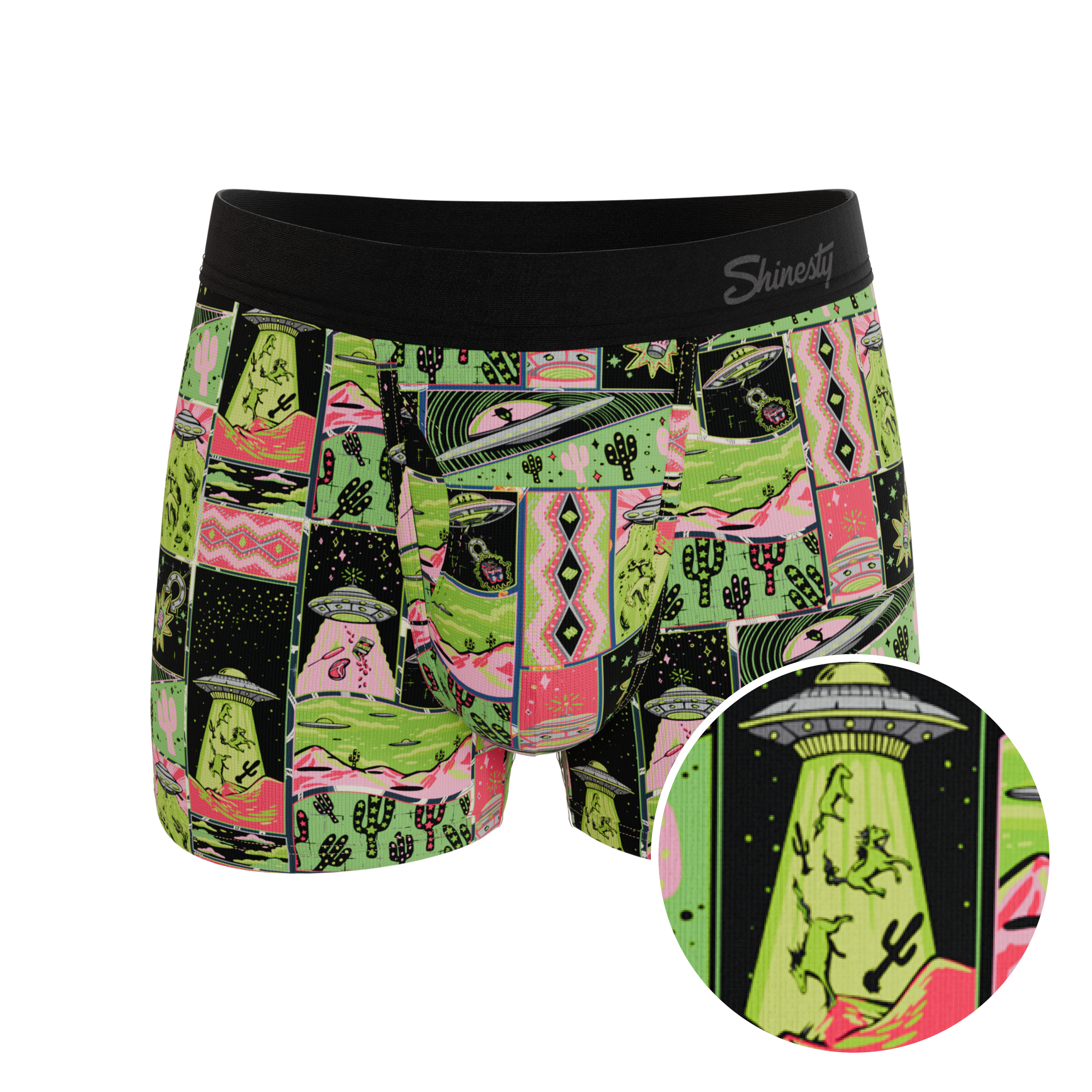 The Area 51 | Retro-Futuristic Alien Ball Hammock® Pouch Trunks Underwear - Shinesty