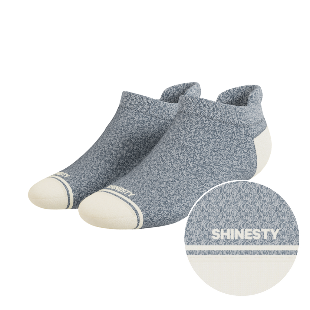 The Asteroid | Blue Marl Heel Hammock™ Ankle Socks - Shinesty
