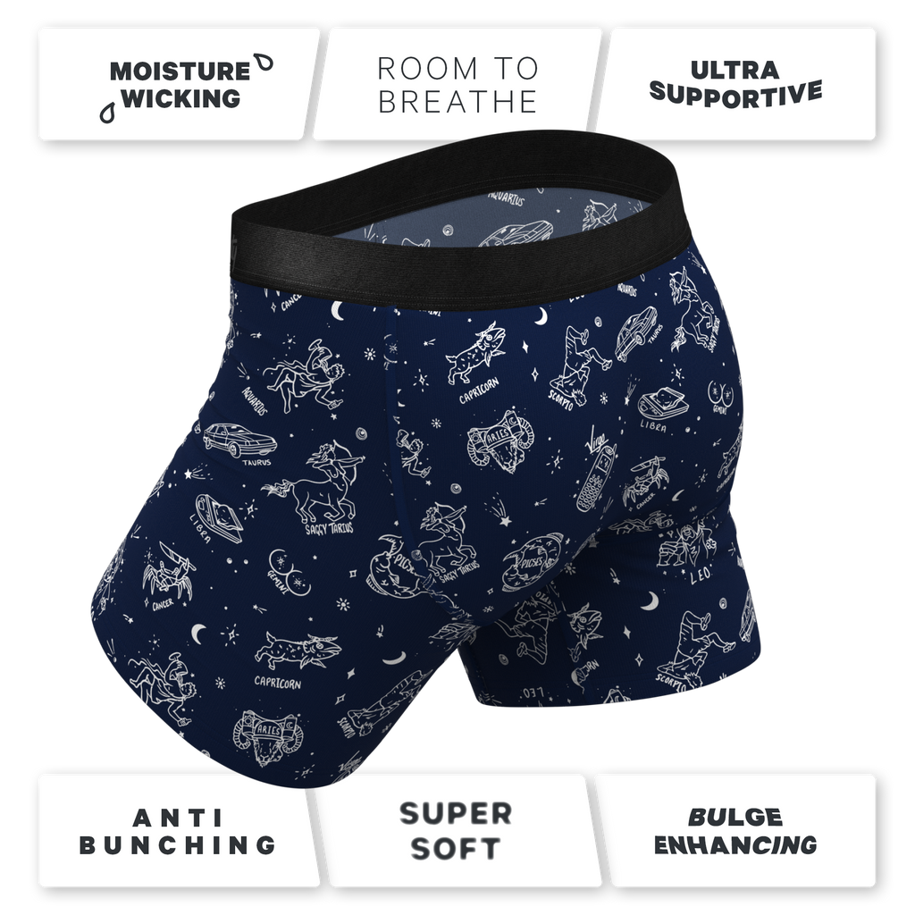 The Astrology Major | Glow in the Dark Astrological Signs Ball Hammock® Pouch Underwear - Shinesty