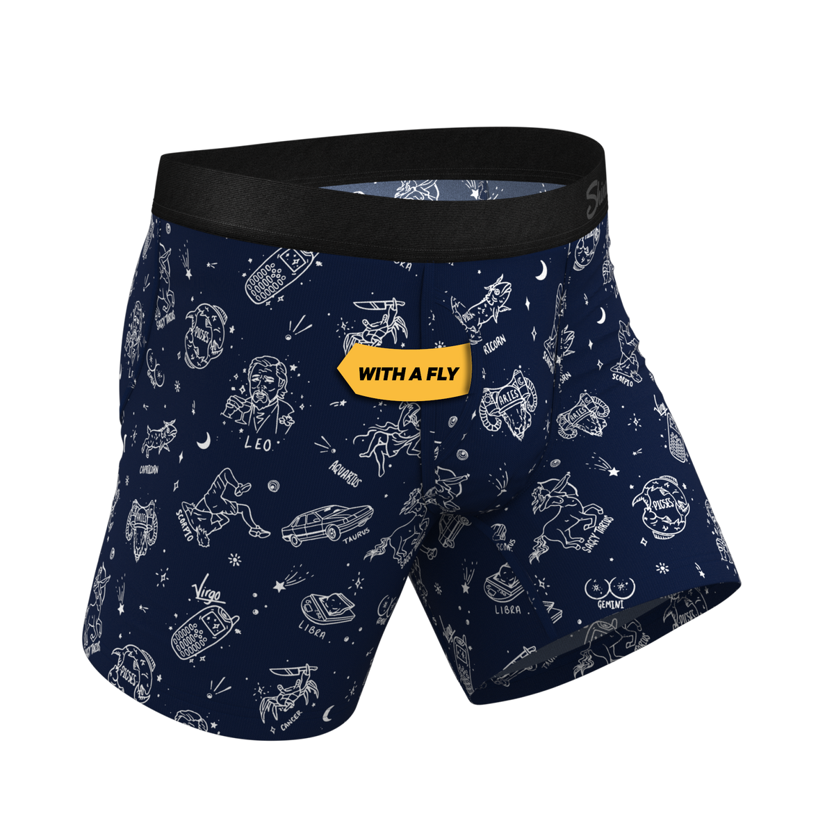 The Astrology Major | Glow in the Dark Astrological Signs Ball Hammock® Pouch Underwear With Fly - Shinesty
