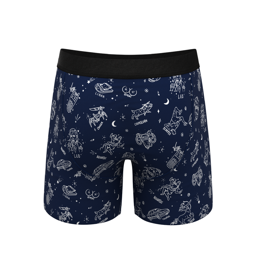 The Astrology Major | Glow in the Dark Astrological Signs Ball Hammock® Pouch Underwear With Fly - Shinesty