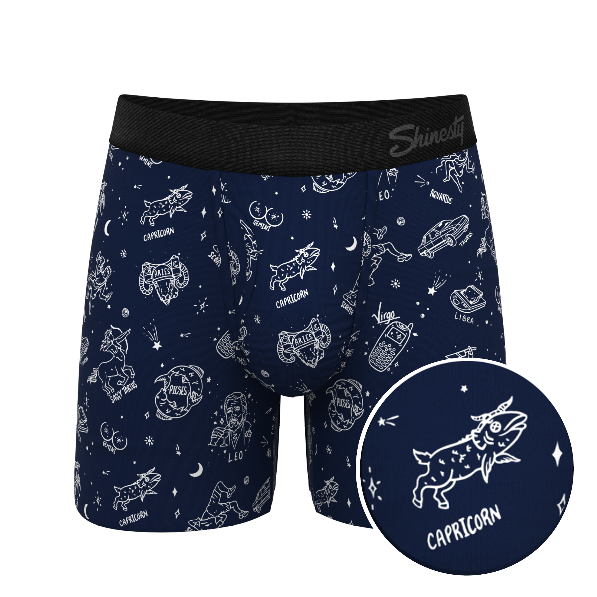 The Astrology Major | Glow in the Dark Astrological Signs Ball Hammock® Pouch Underwear With Fly - Shinesty