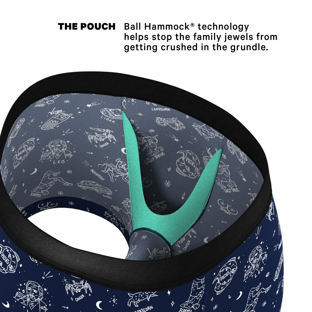 The Astrology Major | Glow in the Dark Astrological Signs Ball Hammock® Pouch Trunks Underwear - Shinesty