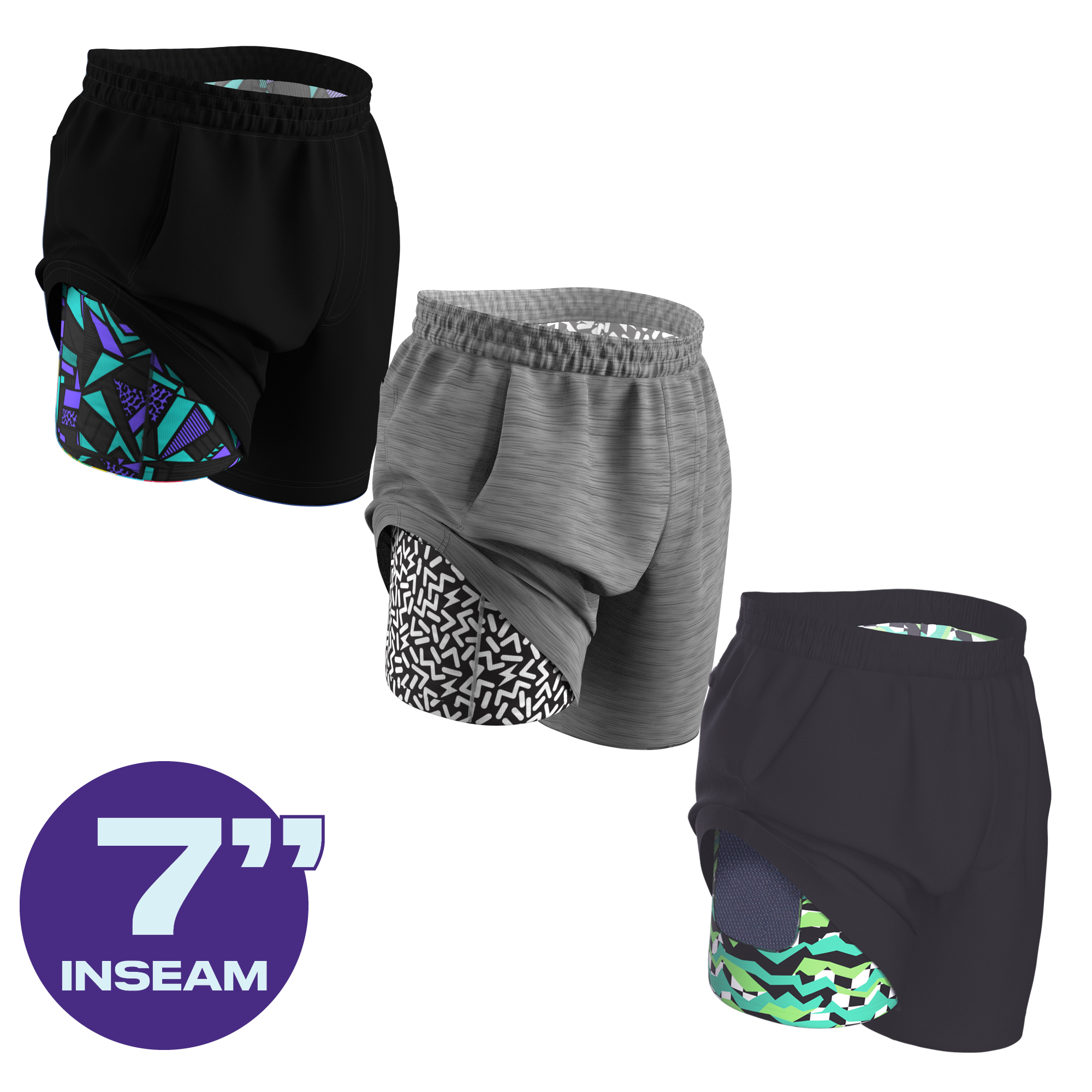 The Athlete | Ball Hammock® 7 Inch Athletic Shorts 3 Pack - Shinesty