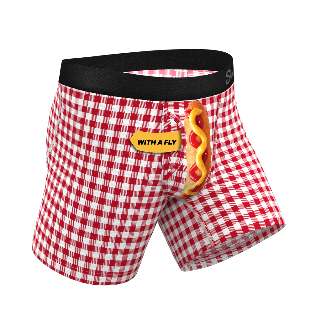 The Hot Diggity | Corn Dog Ball Hammock® Pouch Underwear With Fly - Shinesty