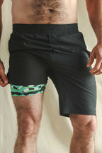 The Water Break | Black and Green Neon Ball Hammock® 9 Inch Athletic Shorts - Shinesty