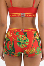 The Wiener In Paradise | Shinesty X Wienerschnitzel Tropical Boyshort Underwear with Waistband - Shinesty