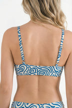 The Rio Grande | Abstract Navy Line Boob Hammock™ Triangle Bralette - Shinesty