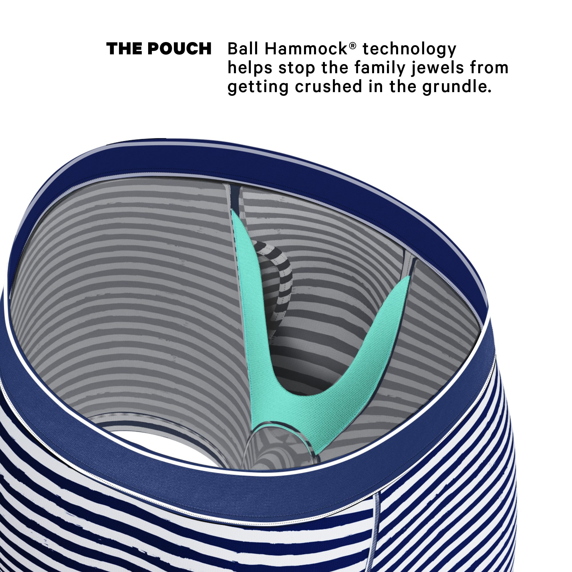 The Sailor | Nautical Stripe Ball Hammock® Pouch Underwear With Fly - Shinesty