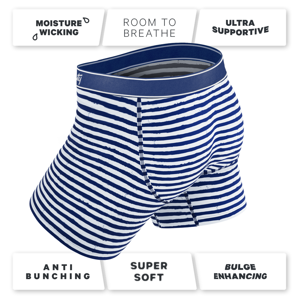 The Sailor | Nautical Stripe Ball Hammock® Pouch Underwear With Fly - Shinesty
