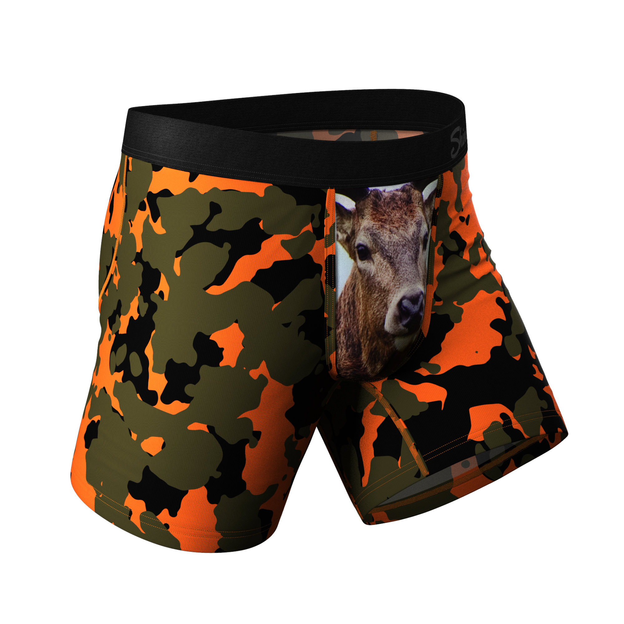 The Bambi Bunchers | Orange Camo Deer Ball Hammock® Pouch Underwear - Shinesty