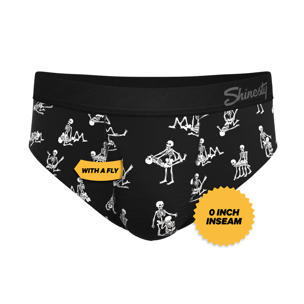The Bare Back Bones | Glow in the Dark Skeletons Ball Hammock® Pouch Underwear Briefs - Shinesty