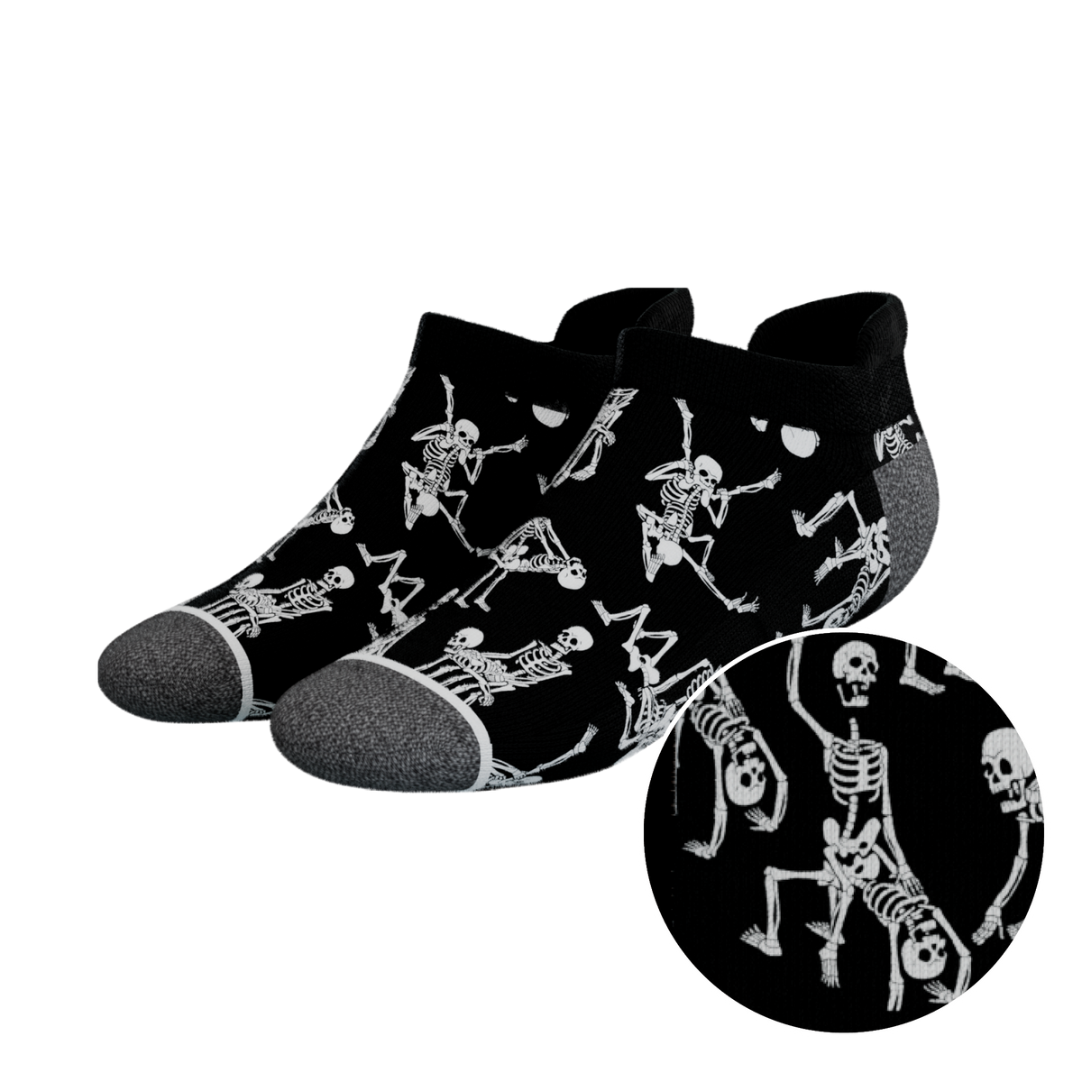 The Bare Back Bones | Skeletons Heel Hammock™ Ankle Socks - Shinesty