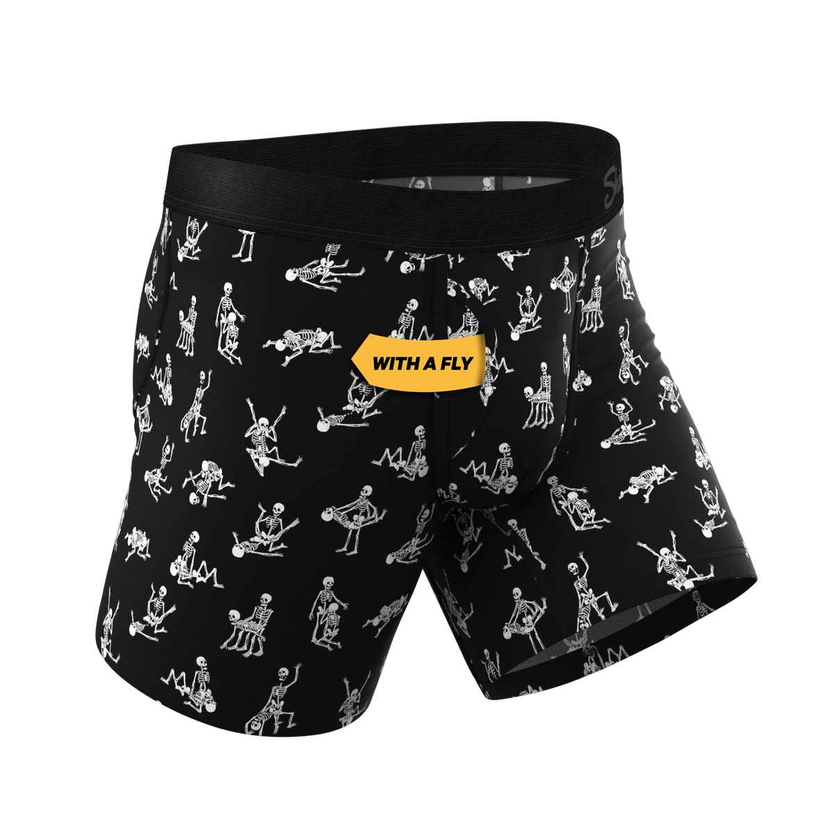 The Bare Back Bones | Glow in the Dark Skeletons Ball Hammock® Pouch Underwear With Fly - Shinesty