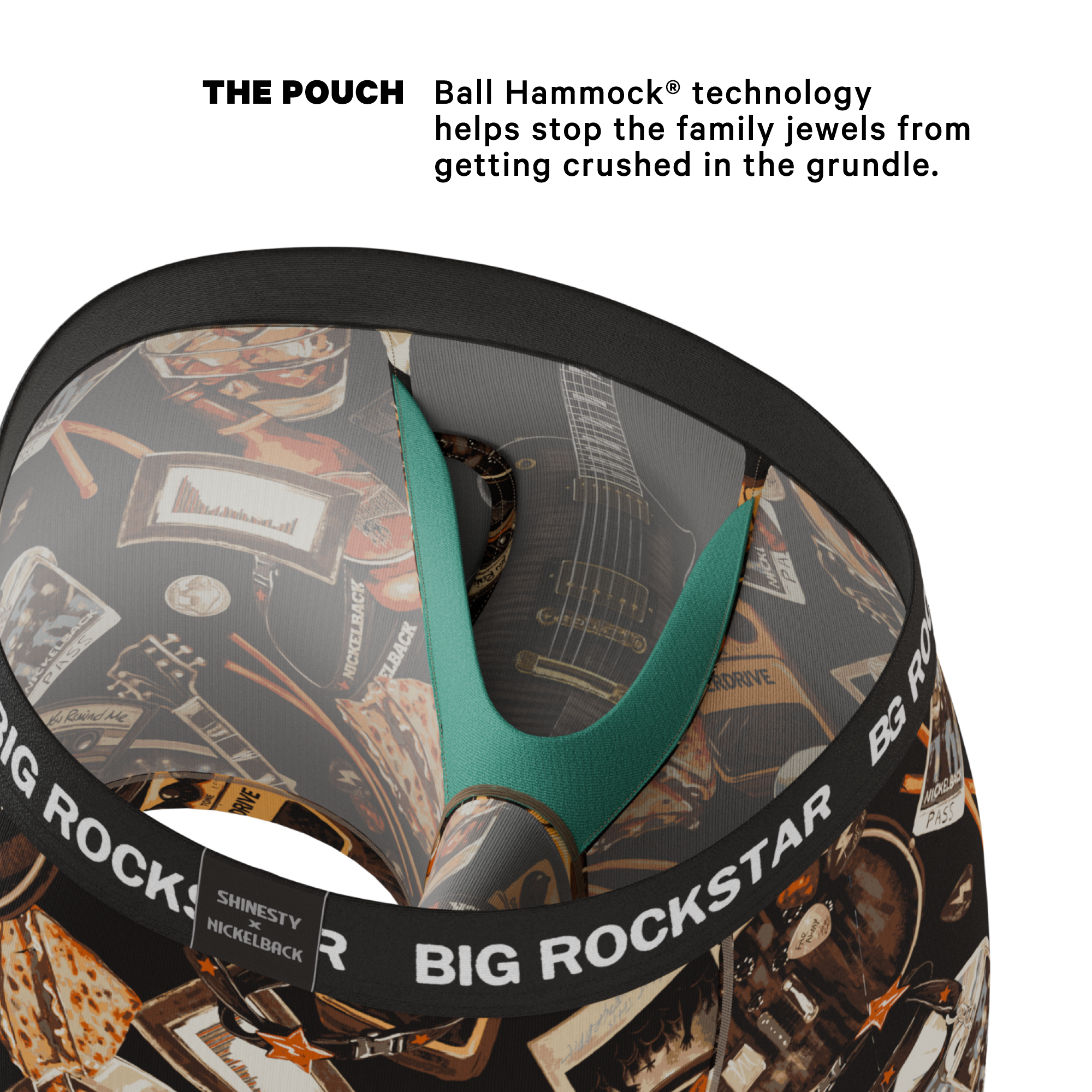 The Big Rock Star | Shinesty X Nickelback Guitar Ball Hammock® Pouch Underwear With Fly - Shinesty