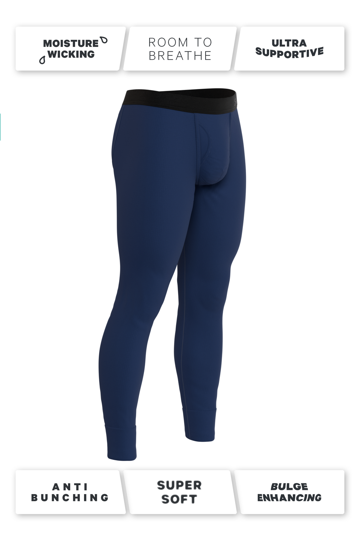 The Big Blue | Navy Ball Hammock® Long Johns - Shinesty