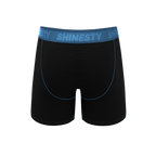 The Black Hole | Black and Blue Ball Hammock® Pouch Underwear With Fly - Shinesty