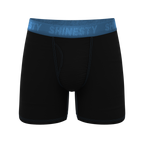 The Black Hole | Black and Blue Ball Hammock® Pouch Underwear With Fly - Shinesty