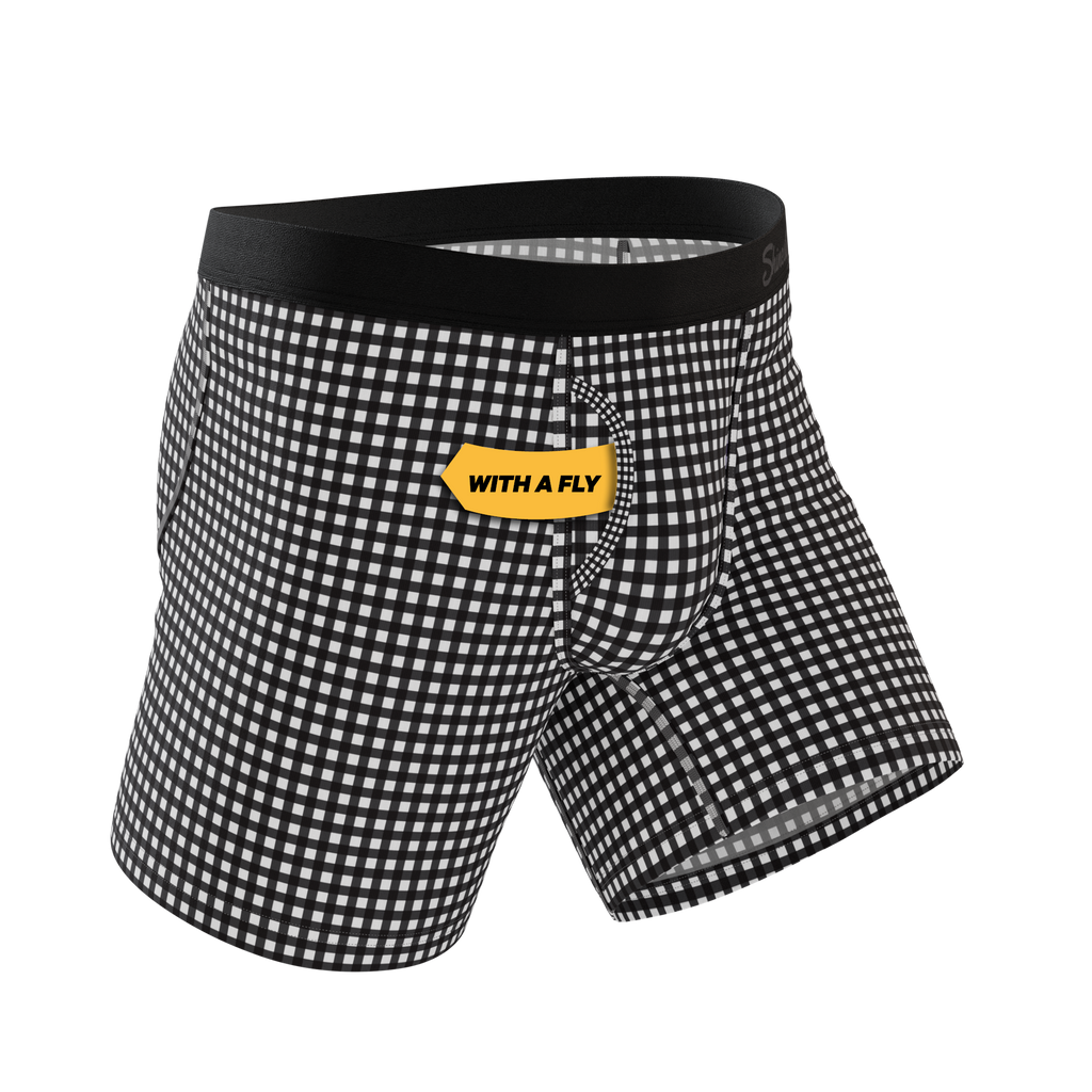 The Blackberry Bramble | Window Pane Ball Hammock® Pouch Underwear With Fly - Shinesty