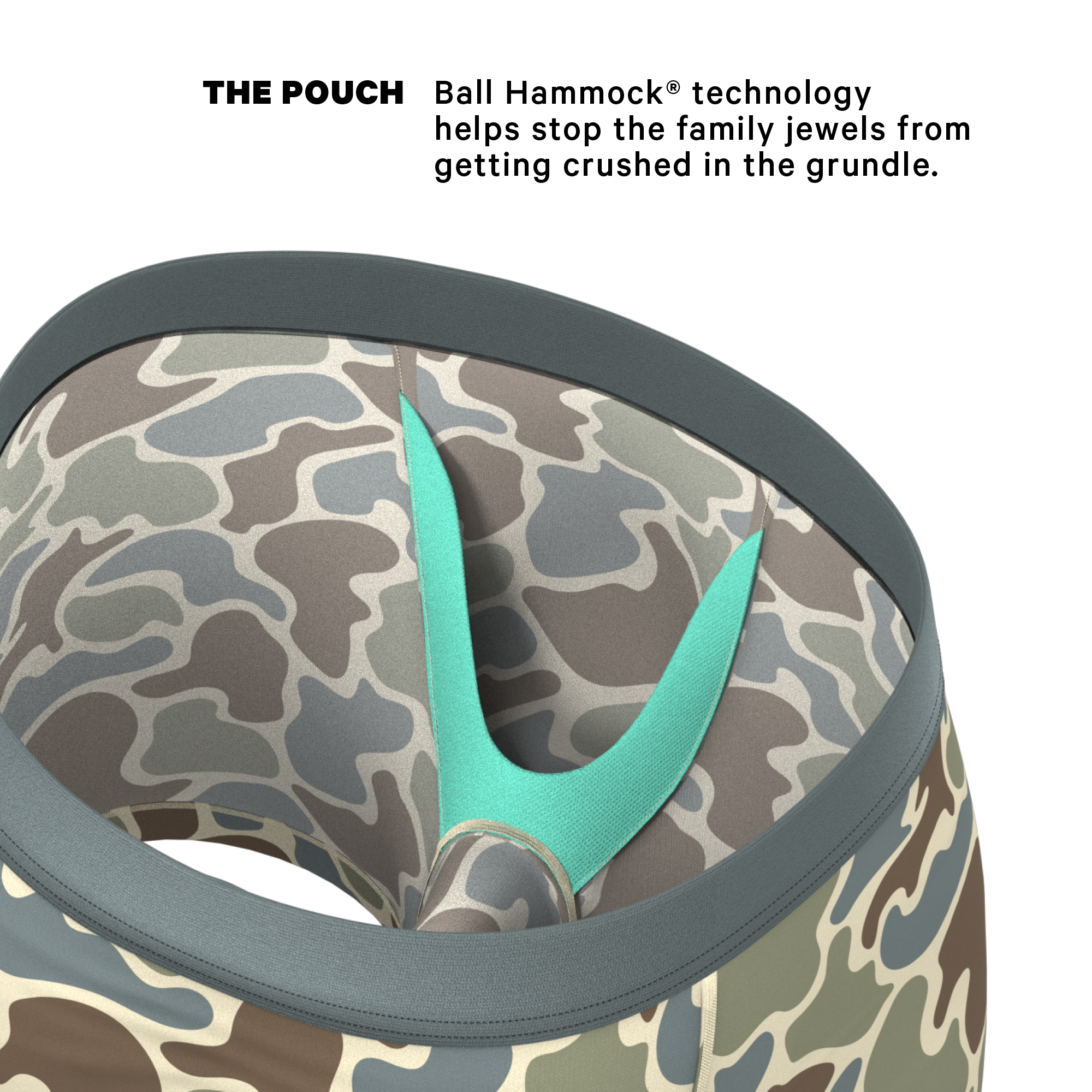 The Blender | Grey Duck Camo Ball Hammock® Pouch Underwear - Shinesty