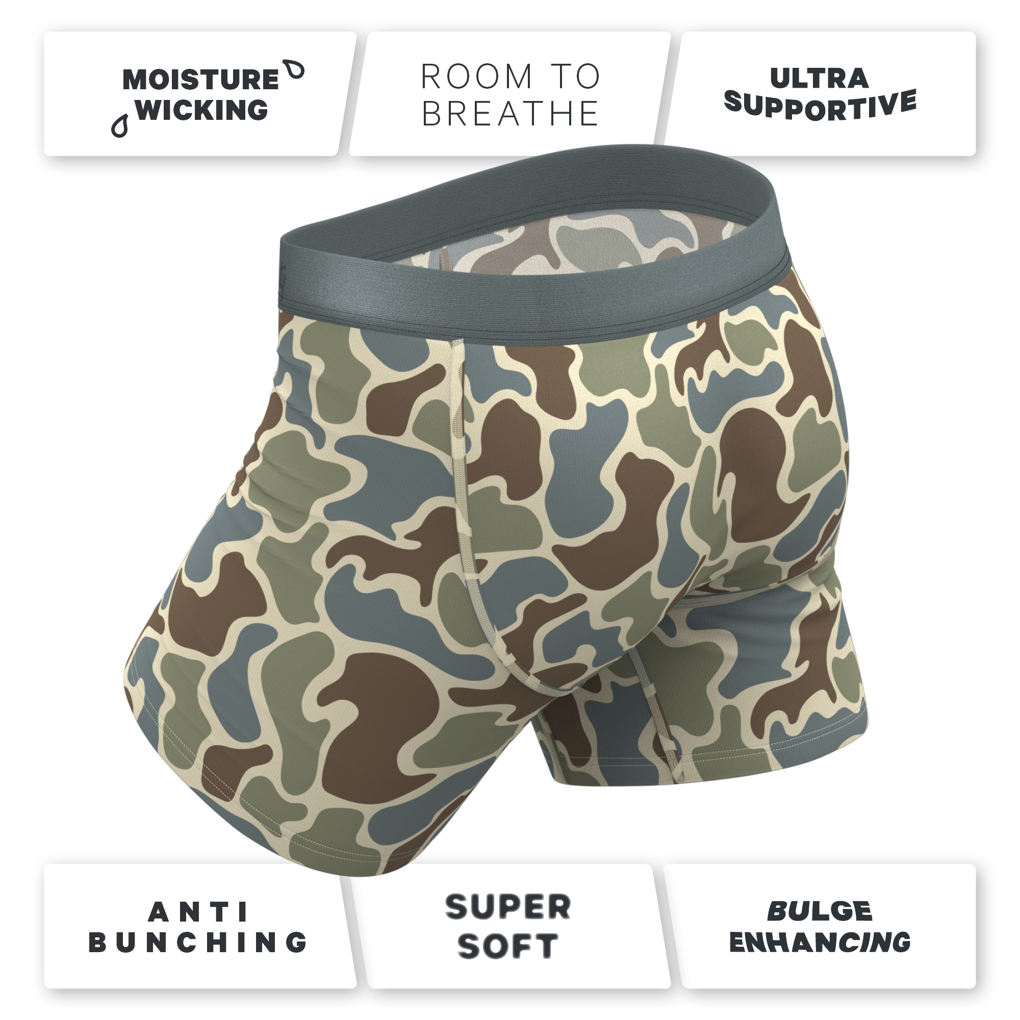 The Blender | Grey Duck Camo Ball Hammock® Pouch Underwear - Shinesty