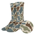 The Blender | Grey Duck Camo Heel Hammock™ Crew Socks - Shinesty